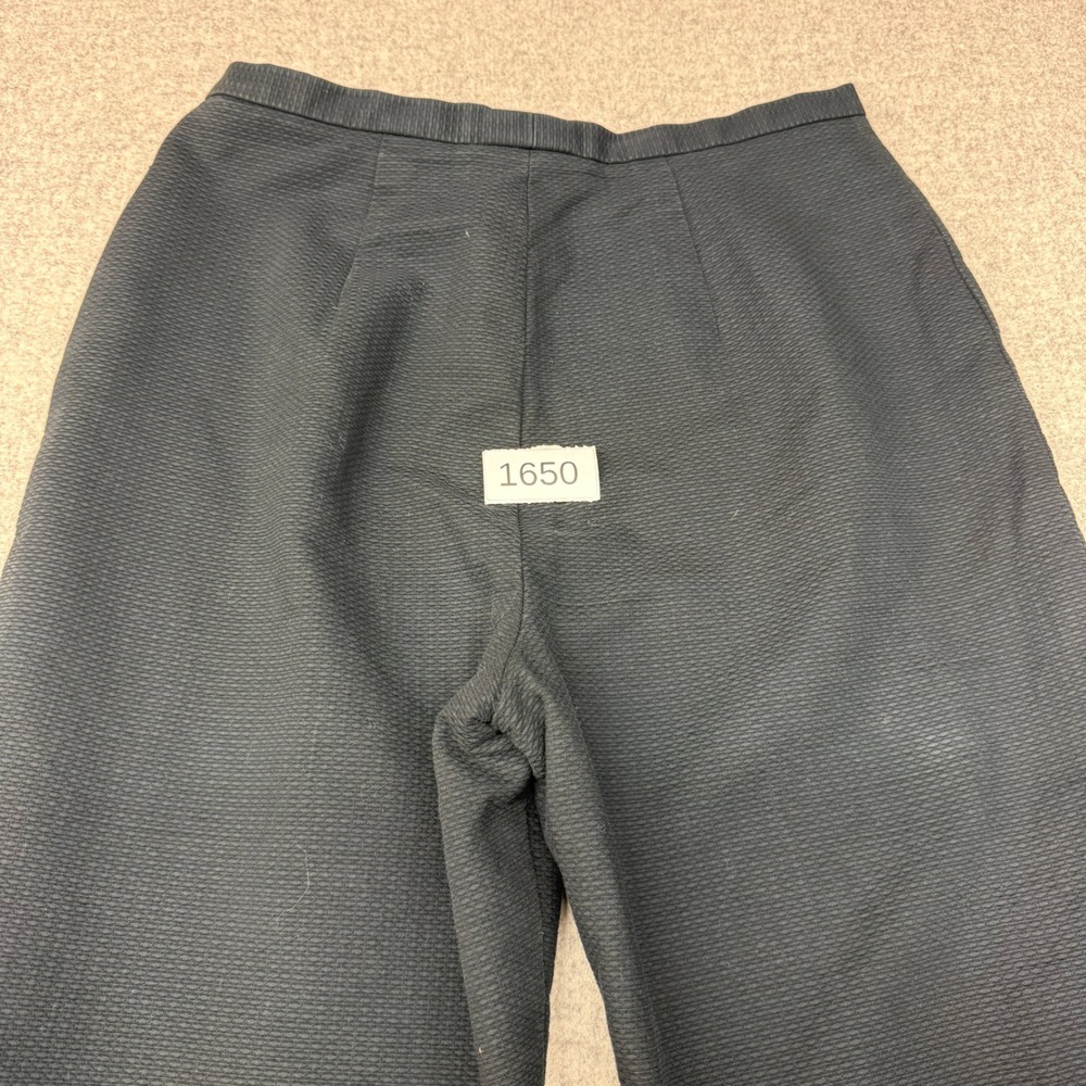 Carlisle Dress Pants Size 8 Black Textured Cotton Lined Straight Leg Trousers - Picture 9 of 9